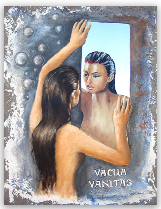 Figure - Vacua vanitas - Tecnica mista su tavola - 80x60